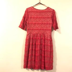 Enfocus Studio Red Over Nude Eyelet Dress Size 10